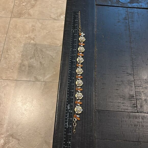 Joan Rivers Rhinestone Orange Bronze Tone Statement Cluster Necklace Floral Bee‍ - Picture 9 of 10